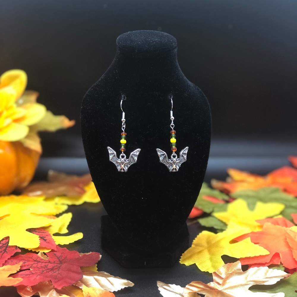 Halloween bat earrings